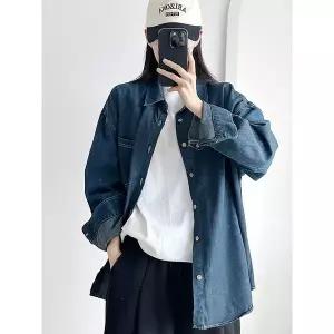 [하프클럽/]데님 오버핏 셔츠 낙낙 예쁜 루즈함 데일리 캐주얼 커플룩 청남