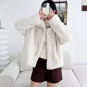 ONM 겨울스타일 양털 점퍼 여자 복실이 단추 떡볶이