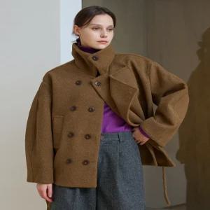 [보니스팍스]벨티드 더블 하프 코트 (XP1JH003L0)