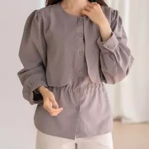 빅사이즈 510 겹망토허리스트링자켓 DGOV405