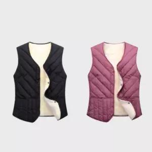 [라일리여성의류] Rly 패딩 조끼 여자 기모 따뜻한 초경량 이너 V넥