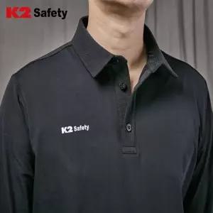 K2 세이프티 TS-F2201 긴팔 카라 티셔츠 나일론 활동성 좋은 간절기 티셔츠