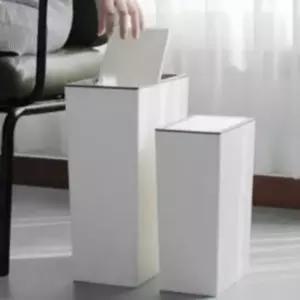 미니 휴지통 좁은 스윙형 인테리어 슬림 라인 휴지통 화이트 뚜껑형 사무실 주방