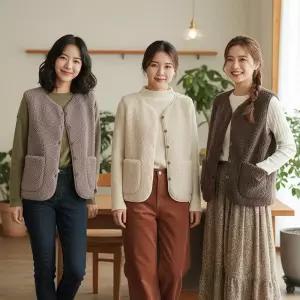 [라일리여성의류] Rly 겨울 보온 뽀글이 조끼 경량 이너 데일리 엄마