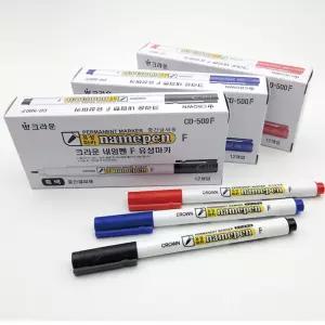 크라운 네임펜F 중간글씨용 CD-500F 12개 1타 유성마카 사무실 교무실 필기 다용도 학용품