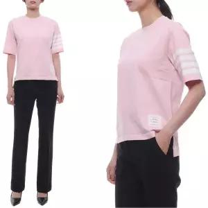 [톰브라운](마산점) 25FW 여성 사선 스트라이프 반팔티셔츠 (FJS102G 07862 680 25F)