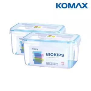 코멕스 바이오킵스 밀폐용기 직사각 2.4L X 2개