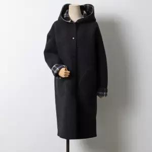 빅사이즈 512 체크배색후드울코트 DBGJ547