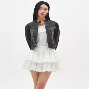 [랩][LAP] 빈티지 워싱 바이커 크롭 자켓 AR1DZ260 (P003745588)