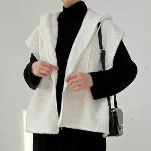 빅사이즈 512 뽀글이망토후드조끼 DRAV895