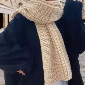[하프클럽/]니트 목도리 뜨개 짜임 롱 머플러 베이지