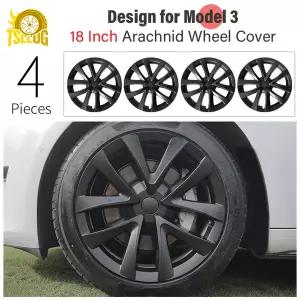 테슬라 모델 3용 4개 18인치 휠 커버 아라크니드 교체용 자동차 허브캡 풀 림 커버 자동차 액세서리 -