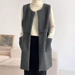 빅사이즈 512 뽀글뽀글단추롱베스트 DBST524