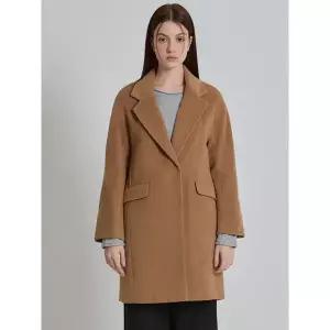 [하프클럽/]노블 미니멀 울블렌디드 미디 울코트-사이즈 55~77까지