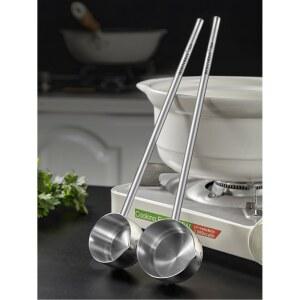 WORTHBUY 다기능 소스 스푼 304 스테인리스 스틸 조미료 오일 긴 손잡이가 있는 주방 베이킹용