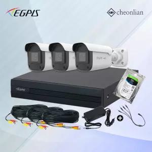 [실시간 500만화소지원]이지피스 실외3대 4채널 FHD CCTV 자가설치 풀세트