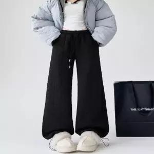 [라일리여성의류] Rly 여자 3컬러 겨울 퀼팅 밴딩 기모 와이드팬츠