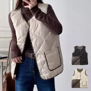 [에스이엔몰] 여성 퀼팅 누빔 패딩 데일리 양면 조끼