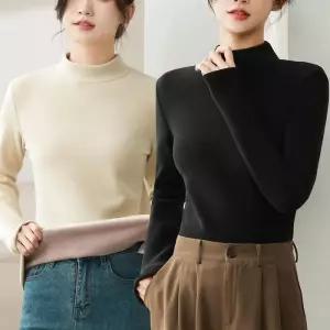 [에스이엔몰] 여성 이너 반목 폴라 기모 하프넥