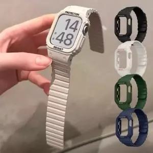 일체형 애플워치 케이스 스트랩 마그네틱 실리콘 시계줄 밴드스트랩 F303-O