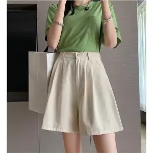 뒷밴딩 캐쥬얼 데일리 4부 핀턱 반바지