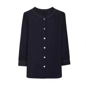 [샤트렌]샤트렌 배색 스티치 노카라 티셔츠_HCCMTS104