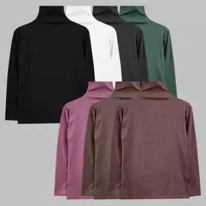 [YS몰] 여성 목티 기본 반목 스판 폴라 티 (7XL까지)