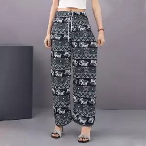 [블로썸스틸] 휴양지 코끼리 패턴 밴딩 쿨 팬츠 4colo