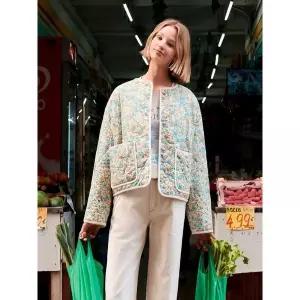 [써스데이아일랜드]플라워 패턴 퀼팅 점퍼 T242MJP131W _P416723073