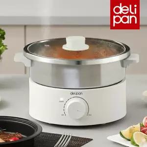 S_[26년신제품]델리팬 용기분리형 멀티쿠커 전기냄비 찜기 그릴 핫플레이트 DEL-MC3