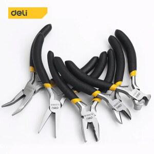 DeLi 5 인치 범용 와이어 커터 미니 긴 코 펜치 다기능 하드웨어 핸드 툴 전기 기사