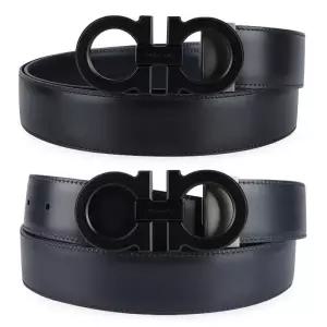 페레가모 남성 리버시블 레더 간치니 벨트(블랙블루마린) 679710 688772 018