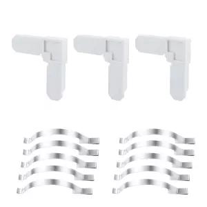 OGGOE 50팩 5/16인치 x 3/4인치. 흰색 플라스틱 스크린 프레임 모서리와 25팩 모서리 장착 평평한 창문