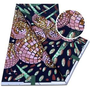 새로운 스프링클 아프리칸 그랜드 슈퍼 바틱 소프트 프린트 글리터 골든 패브릭 플래시 골드 앙카라