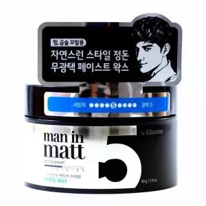 엘라스틴 단품 맨인매트 무광택 자연스런 스타일링 페이스트 왁스 80g