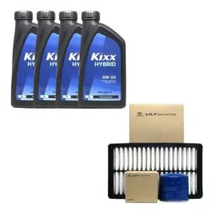 니로 하이브리드 엔진오일 킥스 하이브리드 0W20 4리터 순정 오일필터 에어필터