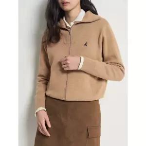 빈폴 BEANPOLE LADIES 코튼 울 집업 가디건 카디건 - 옐로이시 브라운 247151