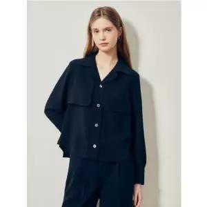 [JJ지고트](센텀시티점)건플랩 오픈 칼라 블라우스 GR4M0BL901