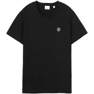 [버버리] 모노그램 모티프 코튼 반팔 티셔츠 블랙 8052965 118102262
