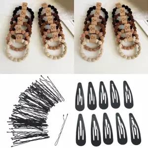 헤어정리 3종세트 튼튼 짱짱한 고탄력 머리끈 똑딱핀 실핀