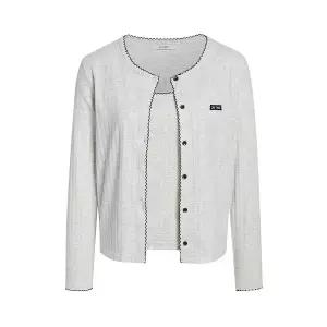 [JJ지고트](광주신세계)라인 배색 슬리브리스 가디건 세트 GR5R1CD301