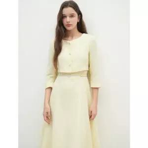 [JJ지고트](대구신세계)하트넥 재킷 플레어 원피스 GR4M0OP921