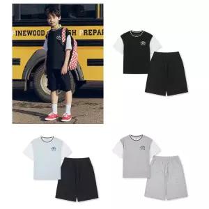 [롯데백화점]탑텐키즈 공용) 에슬레틱 COOL Air 코튼 더블니트 세트 (MKG2IP3401)