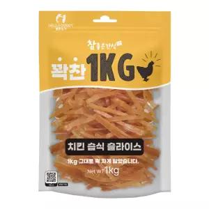 헬로도기 참좋은간식 대용량 사사미 꽉찬 1Kg 치킨 젤리 습식 슬라이스