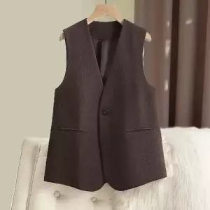 여성용 가을 아우터 브이넥 정장 조끼 KS3