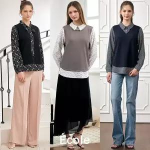 [하프클럽/](매장판매동일) 26SS  시크 레이어링 블라우스 3종