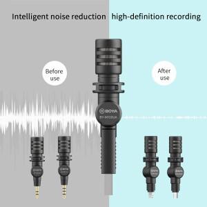 호환 BOYA BY-M100 유선 마이크 플러그 앤 플레이 아이폰 안드로이드 카메라 PC 라이브 스트리밍 Vlog용 휴