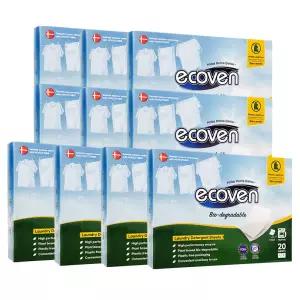 덴마크 활성효소 세탁세제 에코벤 시트 세제 20매 10박스 드럼일반겸용