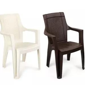 3+1 국산 야외 의자 플라스틱 팔걸이 등받이 국산 테라스 의자 라탄