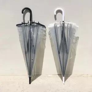 튼튼한 투명 비닐 우산 고급 자동 장우산 골프 장마 비닐 골프장